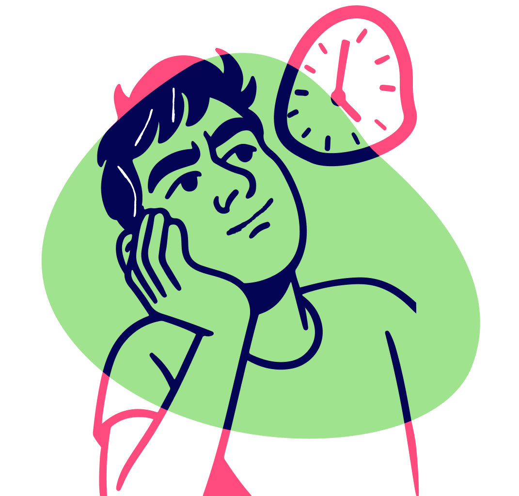 A man thinking about work-hours