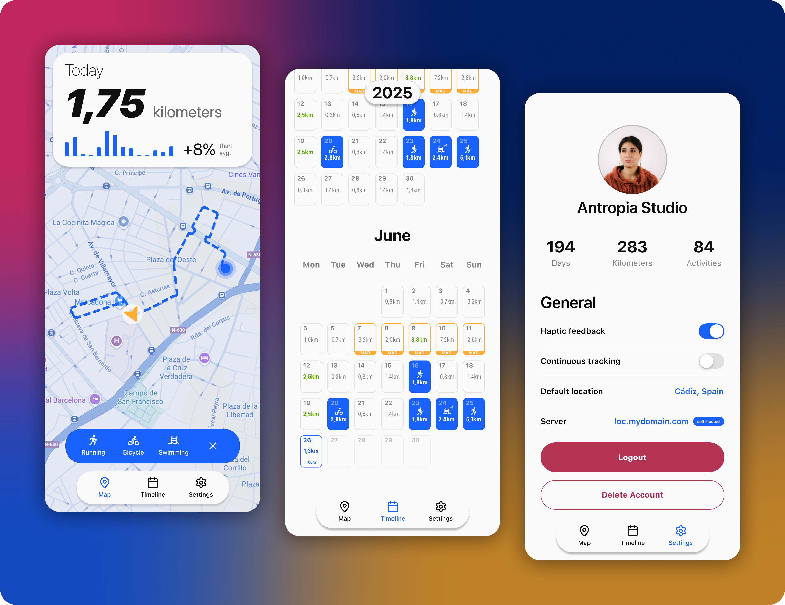 Some of the designs I explored for an app like this