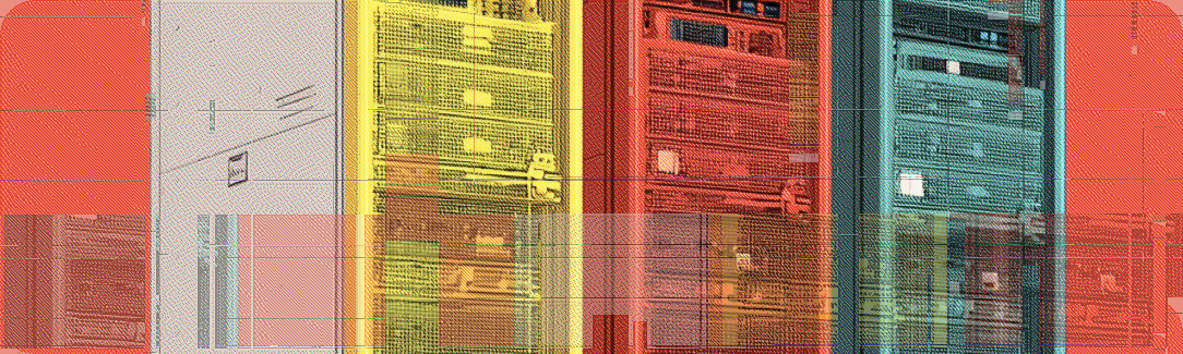 An illustration of some colorful server racks