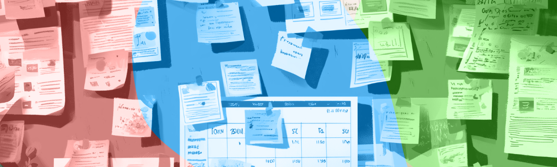 An AI-generated illustration of a bunch of papers in a wall