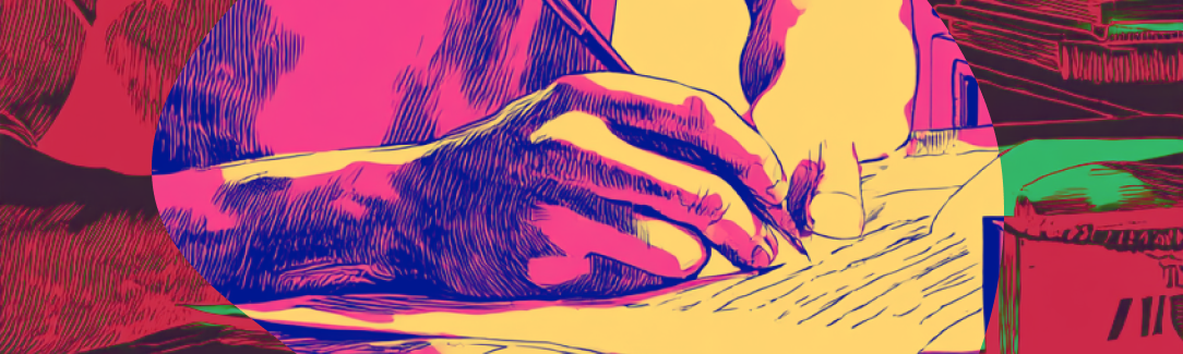 An AI-generated abstract illustration representing collaboration